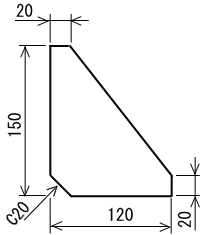 三角形型リブの製図例